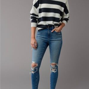 Blue Distressed Women's Jeans